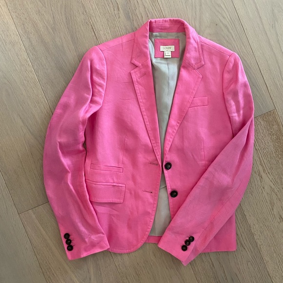 J Crew pink linen blazer size 2 - Picture 1 of 6